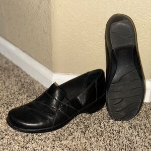 Clarks Black Slip On